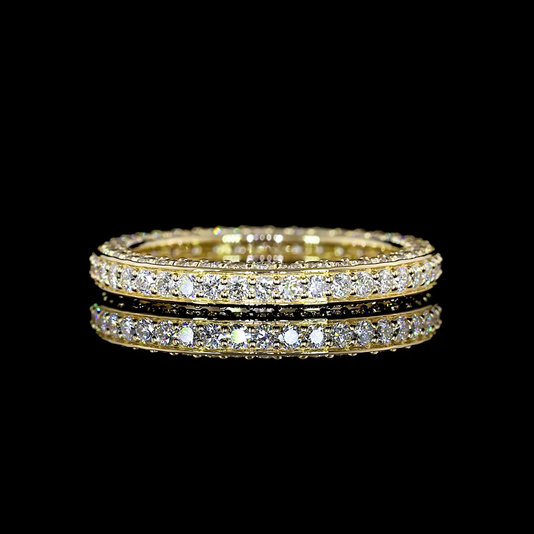 1.29 Cts 14k Yellow Gold Round Shape Special Eternity Band