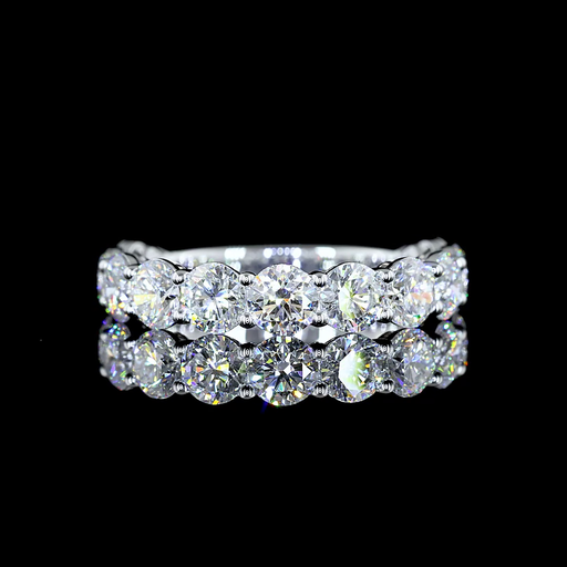 [EB14W45750RD300P] 2.98 Cts 14k White Gold Round Shape 3/4 Band Eternity Band