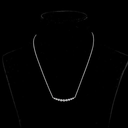 [PD14WRVRD200P] 2.01 Cts 14k White Gold Round Shape Riviera Pendant