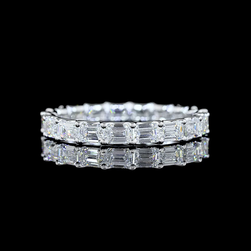 [EB14WEM200UPEW] 2.23 Cts 14k White Gold Emerald Shape Eternity Band Eternity Band