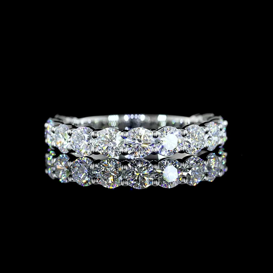 1.46 Cts Platinum Round Shape 3/4 Band Eternity Band