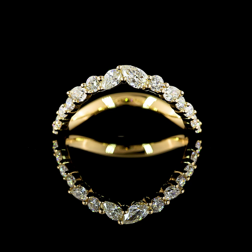 [EB18YSP40PIN] 0.4 Cts 18k Yellow Gold Pear Shape Special Eternity Band