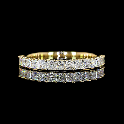[EB14YHFPR100UP] 1.07 Cts 14k Yellow Gold Princess Shape Half Eternity Eternity Band