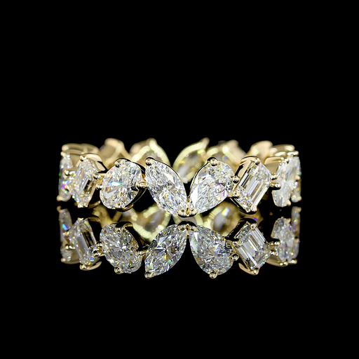 [EB14YPS300PIN] 3.09 Cts 14k Yellow Gold Pear Shape Eternity Band Eternity Band