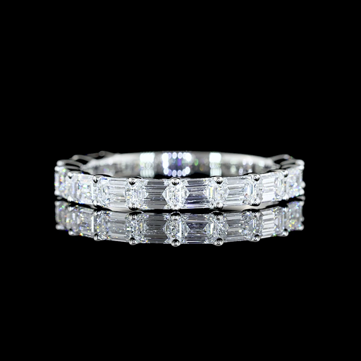 [EBP3/4EM100PEW] 1.25 Cts Platinum Emerald Shape 3/4 Band Eternity Band