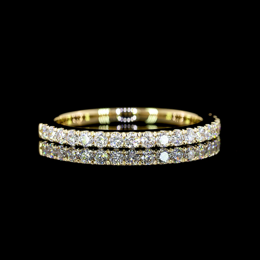 [EB14YHFRD25PM] 0.26 Cts 14k Yellow Gold Round Shape Half Eternity Eternity Band