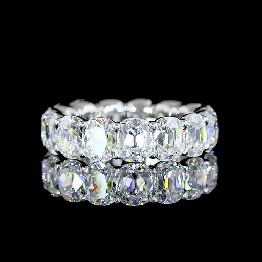 [EBPANCU700PNS] 6.95 Cts Platinum Antique Cushion Shape Eternity Band Eternity Band