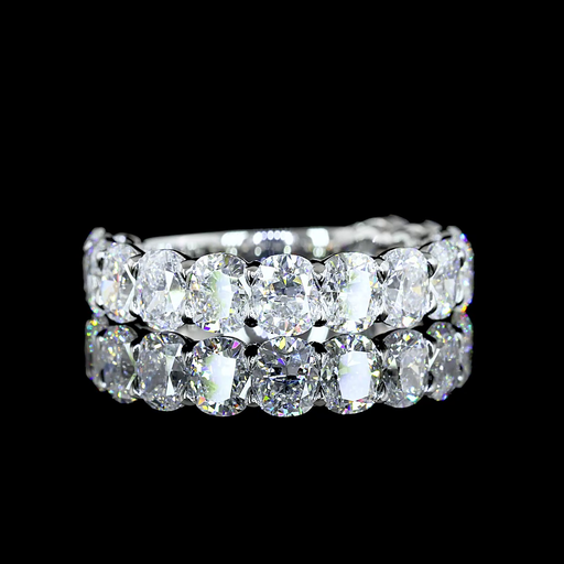 [EBP3/4BECU400PNS] 4.27 Cts Platinum Cushion Brilliant Shape 3/4 Band Eternity Band