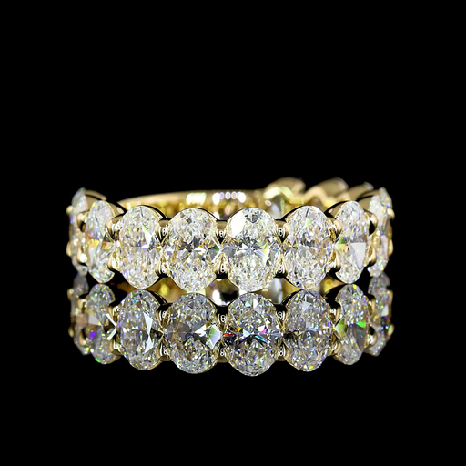 [EB14Y3/4OV400PNS] 3.91 Cts 14k Yellow Gold Oval Shape 3/4 Band Eternity Band