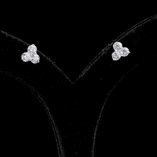 [ER14WSDRD175P] 1.9 Cts 14k White Gold Round Shape Studs Earring