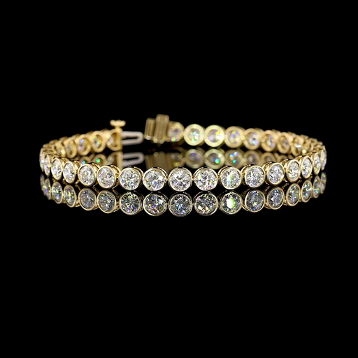 [BC14YTSRD850B] 8.89 Cts 14k Yellow Gold Round Shape Tennis Bracelet
