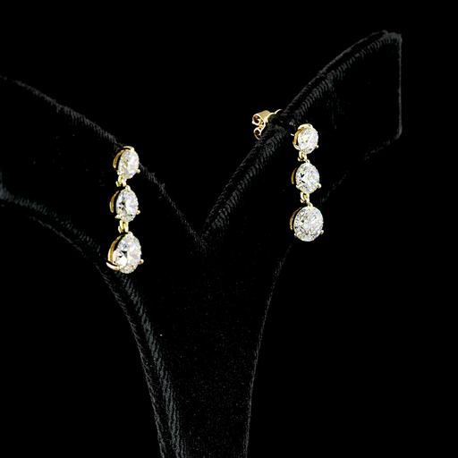 [ER14YHNRD275P] 2.9 Cts 14k Yellow Gold Round Shape Hanging Earring
