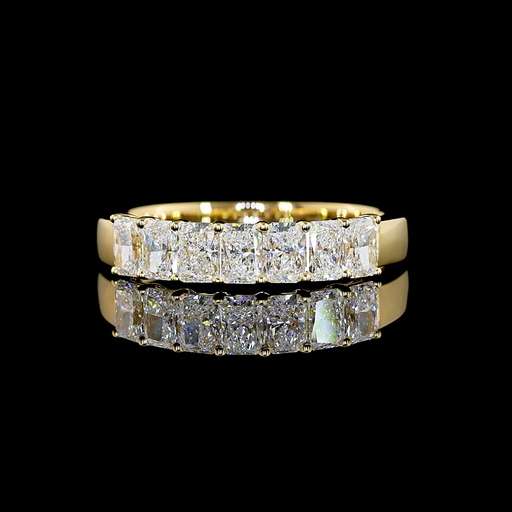 [EB14Y7RAD100P] 1.08 Cts 14k Yellow Gold Radiant Shape 7 Stones Eternity Band