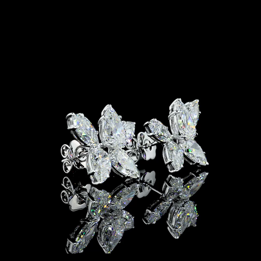 [ER14WSDPS600P] 6.33 Cts 14k White Gold Pear Shape Studs Earring