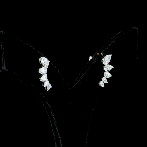 [ER14WCWPS200P] 2.03 Cts 14k White Gold Pear Shape Crawler Earring