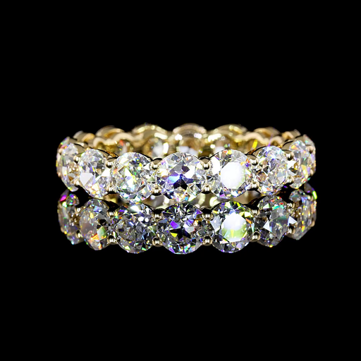 [EB14YEURO400P] 4.31 Cts 14k Yellow Gold Old European Brilliant Shape Eternity Band Eternity Band