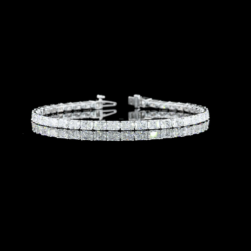 [BC14WTSRAD800PNS] 8.34 Cts 14k White Gold Radiant Shape Tennis Bracelet