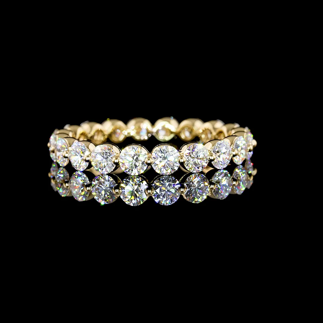1.89 Cts 18k Yellow Gold Round Shape Eternity Band Eternity Band