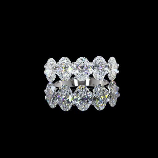 [EBP5OV300PNS] 3.1 Cts Platinum Oval Shape 5 Stones Eternity Band