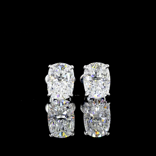 [ER14WSDBECU300P] 3.26 Cts 14k White Gold Cushion Brilliant Shape Studs Earring