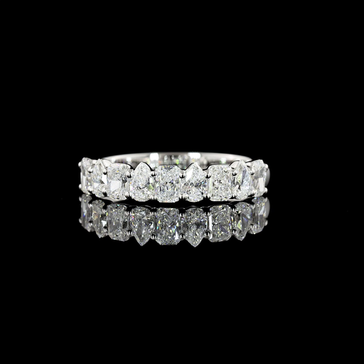 [EB14WHF100PNS] 0.97 Cts 14k White Gold Mix Shape Half Eternity Eternity Band