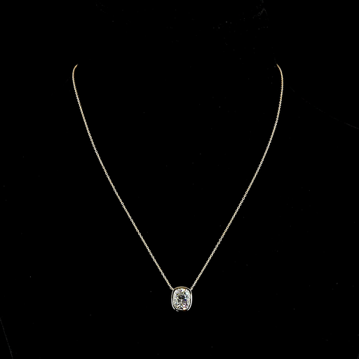 [PD14YSOMOCU200BEW] 2.15 Cts 14k Yellow Gold Cushion Modified Shape Solitaire Pendant