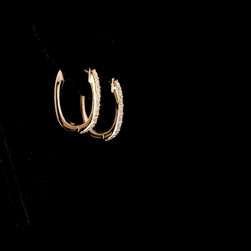 [ER18RHGRD50P] 0.45 Cts 18k Rose Gold Round Shape Huggies Earring