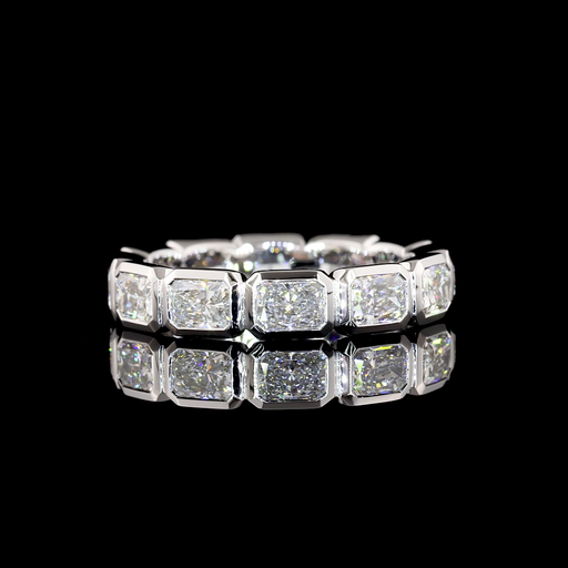 [EB14WRAD300BEW] 3.02 Cts 14k White Gold Radiant Shape Eternity Band Eternity Band