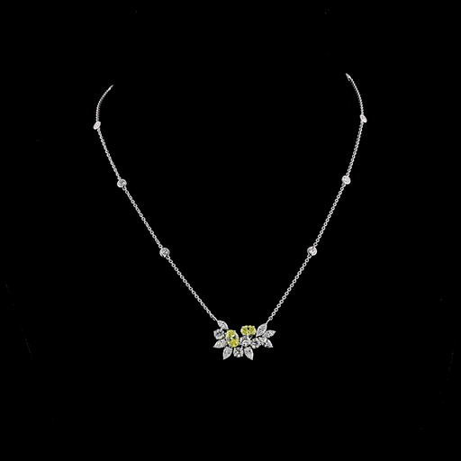 [PD14WSPFY350P] 3.76 Cts 14k White Gold Mix Shape Special Pendant