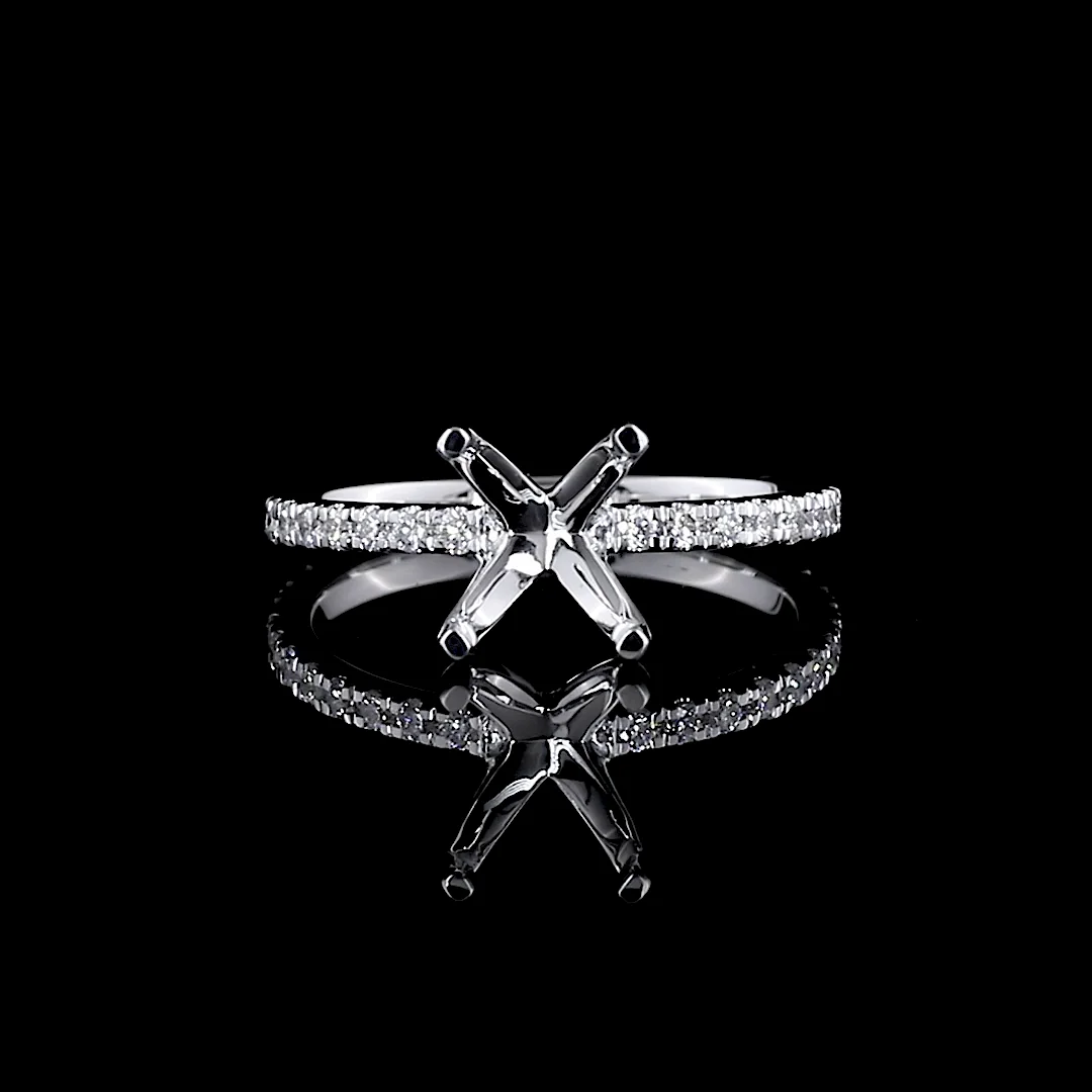 1.94 Cts 18k White Gold Round Shape Solitaire Diamond Shank Ring