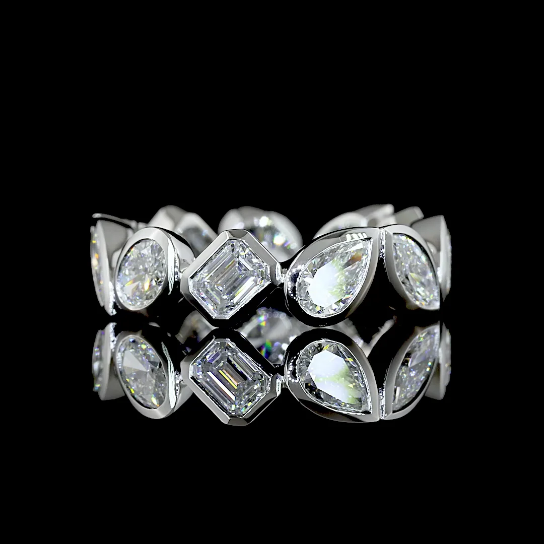 2.48 Cts Platinum Mix Shape Eternity Band Eternity Band