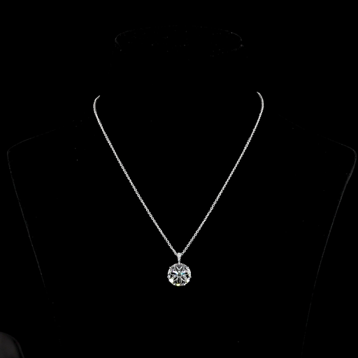 [PD14W_450P] 4.79 Cts 14k White Gold Rose Cut Shape Pendant Pendant