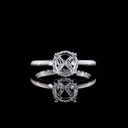 0.07 Cts 14k White Gold Round Shape Hidden Halo Ring