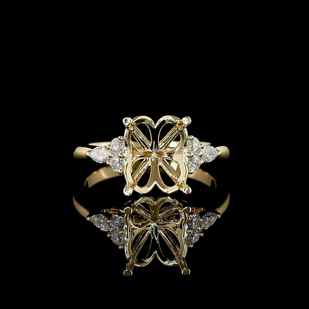 0.24 Cts 14k Yellow Gold Mix Shape Special Ring