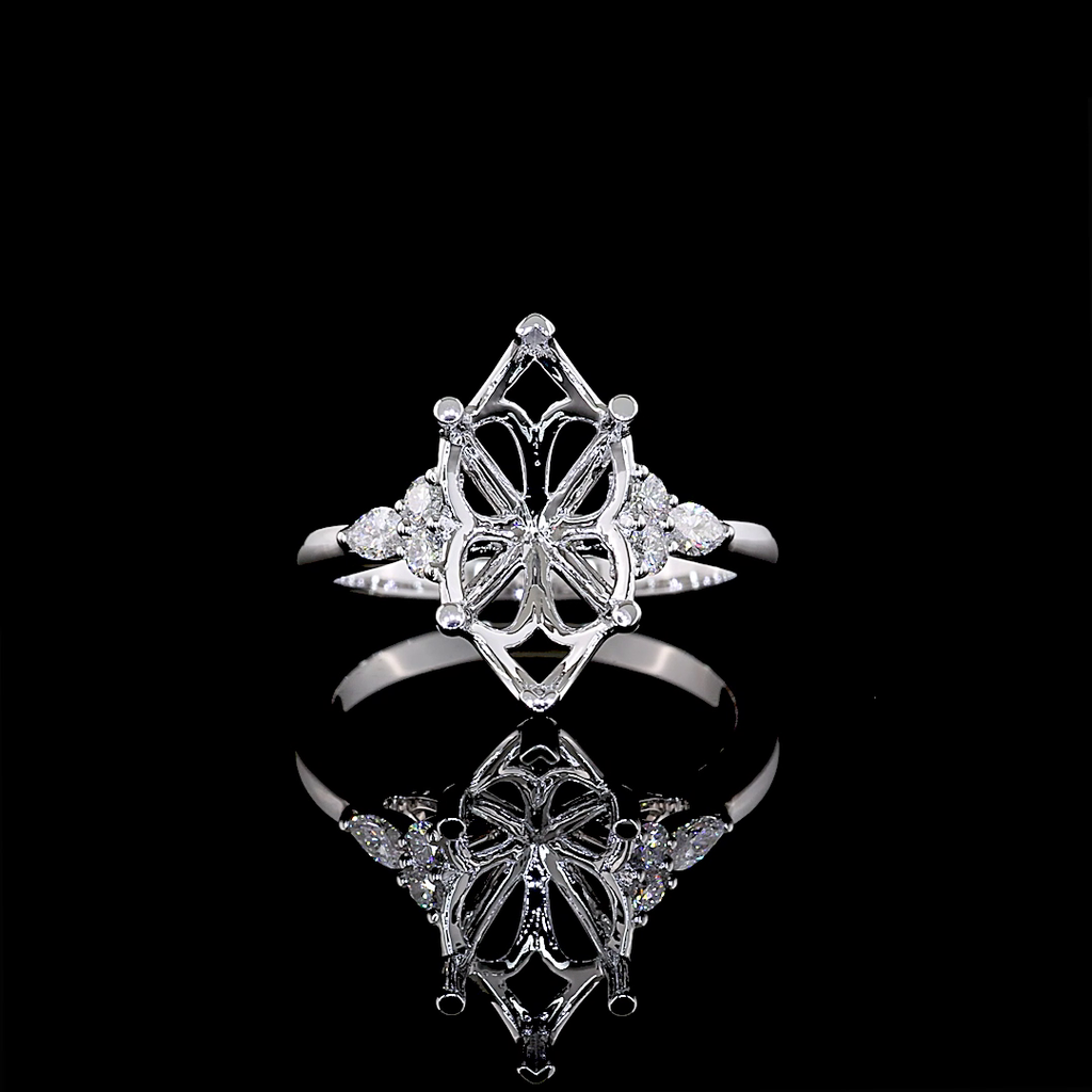 0.25 Cts 14k White Gold Mix Shape Special Ring