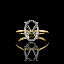 0.11 Cts 18k Yellow Gold - Platinum Shape Hidden Halo Ring
