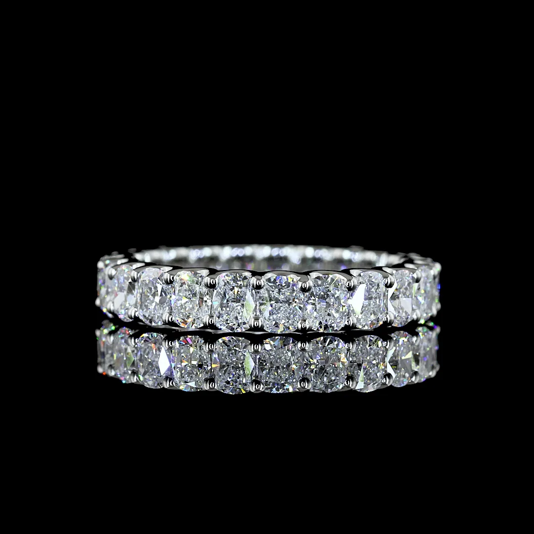 2.08 Cts Platinum Cushion Brilliant Shape Eternity Band Eternity Band