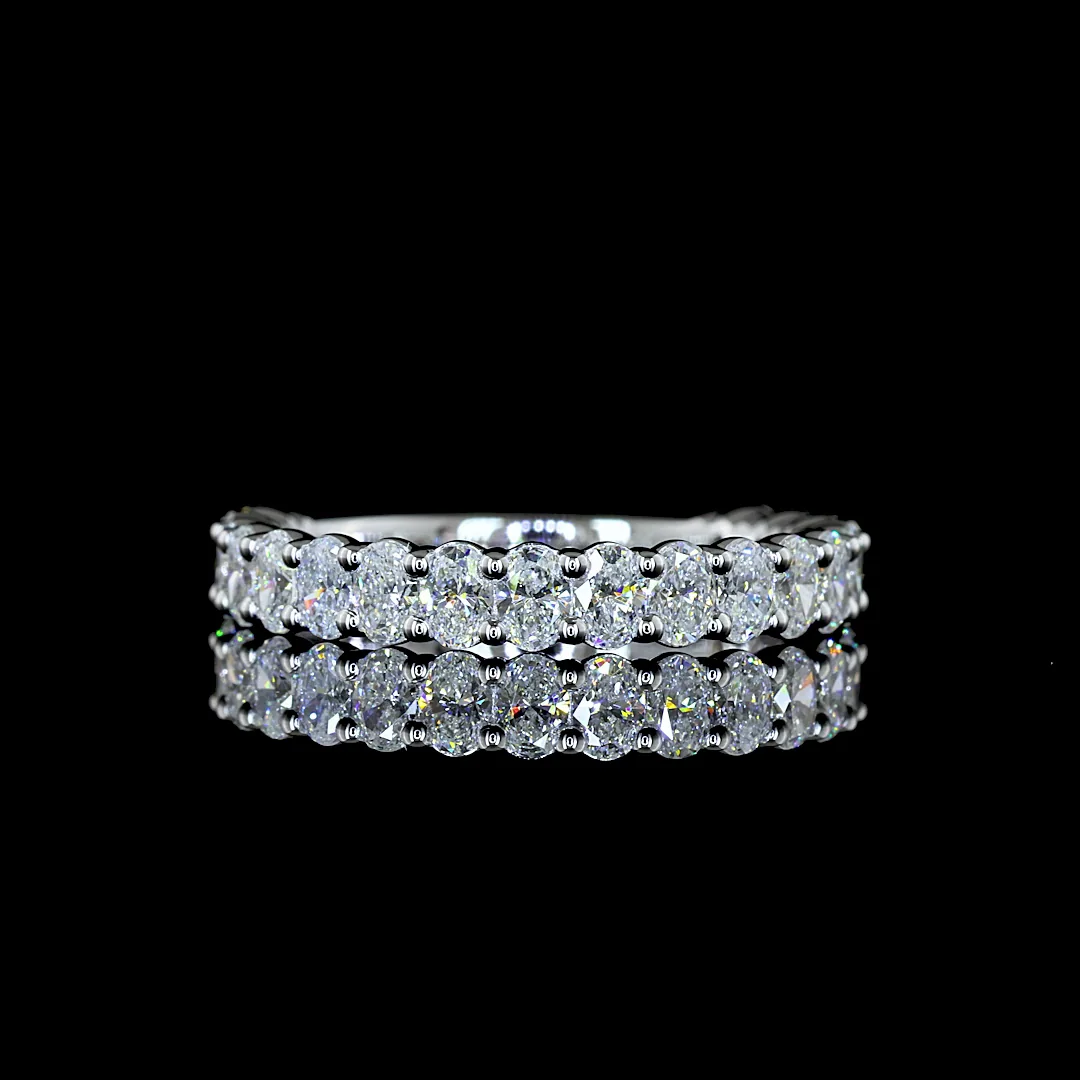 1.33 Cts 14k White Gold Oval Shape 3/4 Band Eternity Band