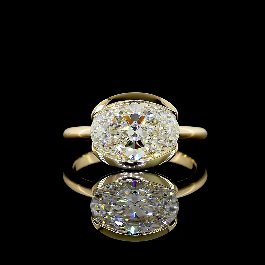 2.57 Cts 14k Yellow Gold Oval Shape Solitaire Ring