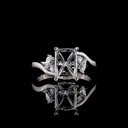 0.24 Cts Platinum Pear Shape Hidden Halo Ring