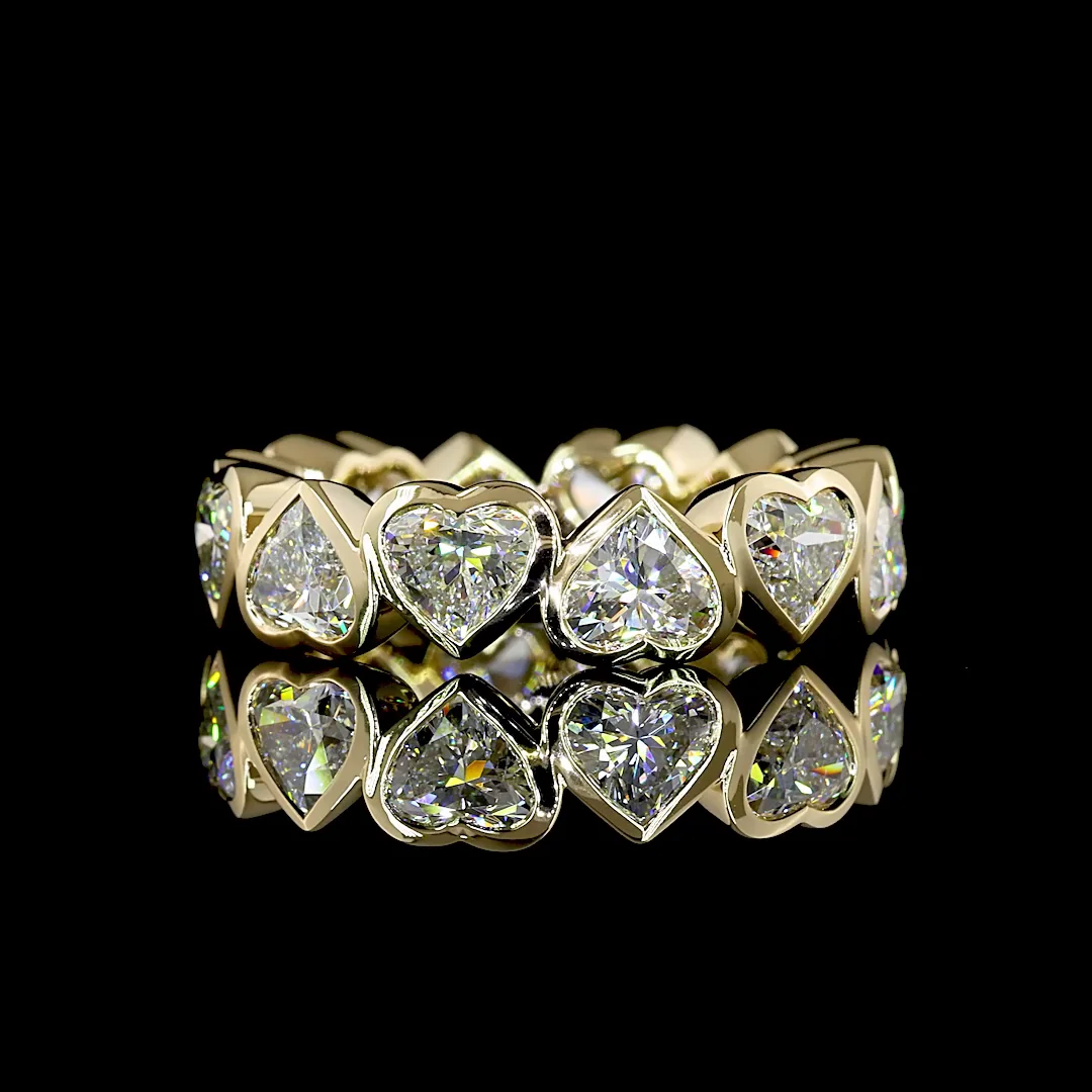 6.13 Cts 14k Yellow Gold Heart Shape Eternity Band Eternity Band