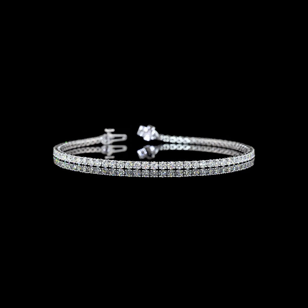 3.39 Cts 14k White Gold Round Shape Tennis Bracelet
