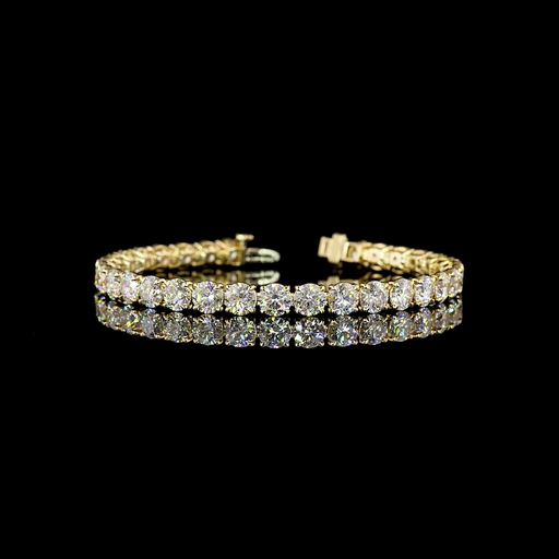 [BC14YTSRD1550P] 17.34 Cts 14k Yellow Gold Round Shape Tennis Bracelet