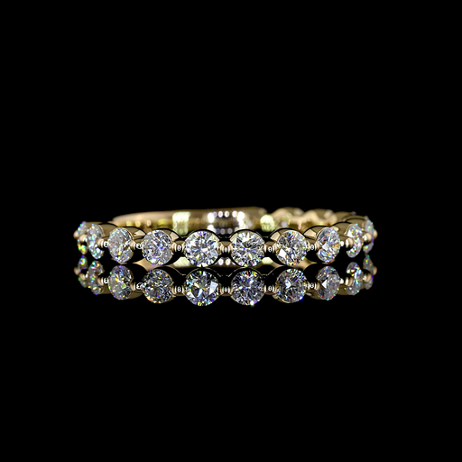 [EB14Y45750RD70P] 0.74 Cts 14k Yellow Gold Round Shape 3/4 Band Eternity Band