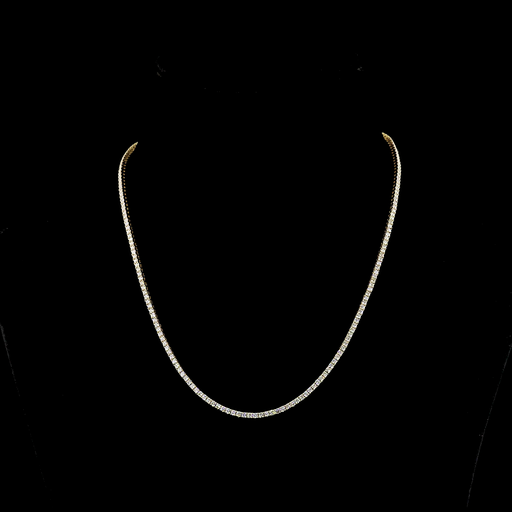 [NK14YTSRD450P] 4.79 Cts 14k Yellow Gold Round Shape Tennis Necklace