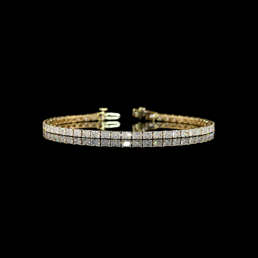 [BC14YTSRAD500PEW] 5.28 Cts 14k Yellow Gold Radiant Shape Tennis Bracelet