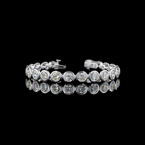 [BC14WTSRD1550B] 20.13 Cts 14k White Gold Round Shape Tennis Bracelet