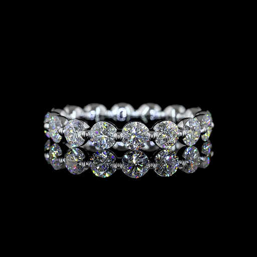 [EB14WRD200P] 2.45 Cts 14k White Gold Round Shape Eternity Band Eternity Band