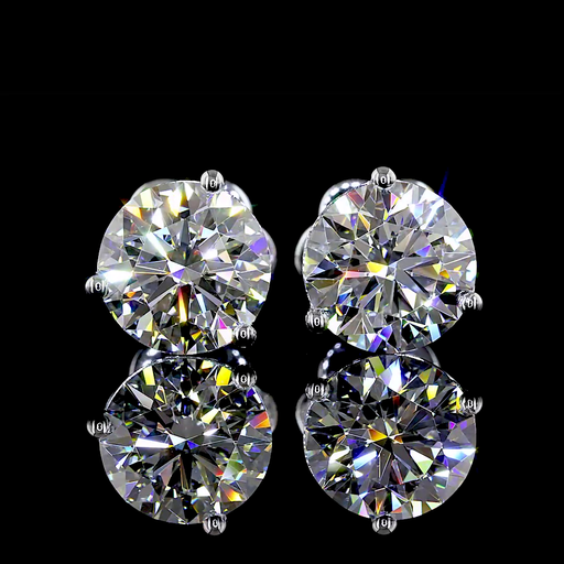 [ER14WMTRD250P] 2.51 Cts 14k White Gold Round Shape Martini Earring