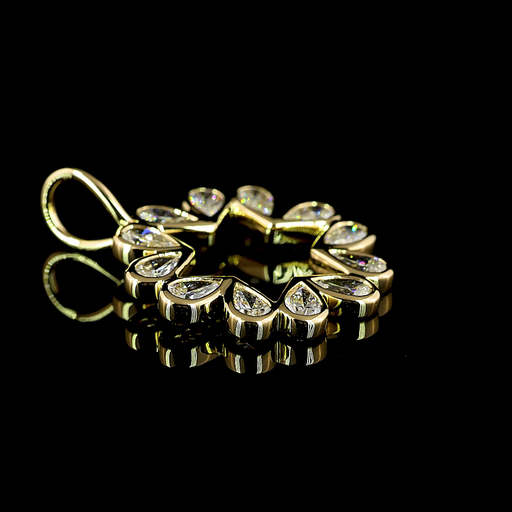 [PD14YPS100BIN] 1.29 Cts 14k Yellow Gold Pear Shape Pendant Pendant